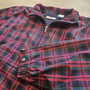 Liz Claiborne Liz Golf Lizgolf 1/4 Zip Jacket Plaid‎ Women's Sz Large Pocket